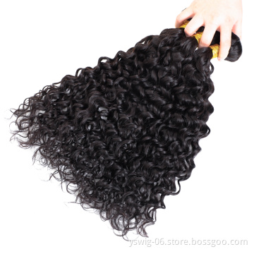 XCCOCO Raw Indian Hair Directly From India Virgin Water Wave, 100 Human Hair Weave Unprocessed Cuticle Aligned Hair